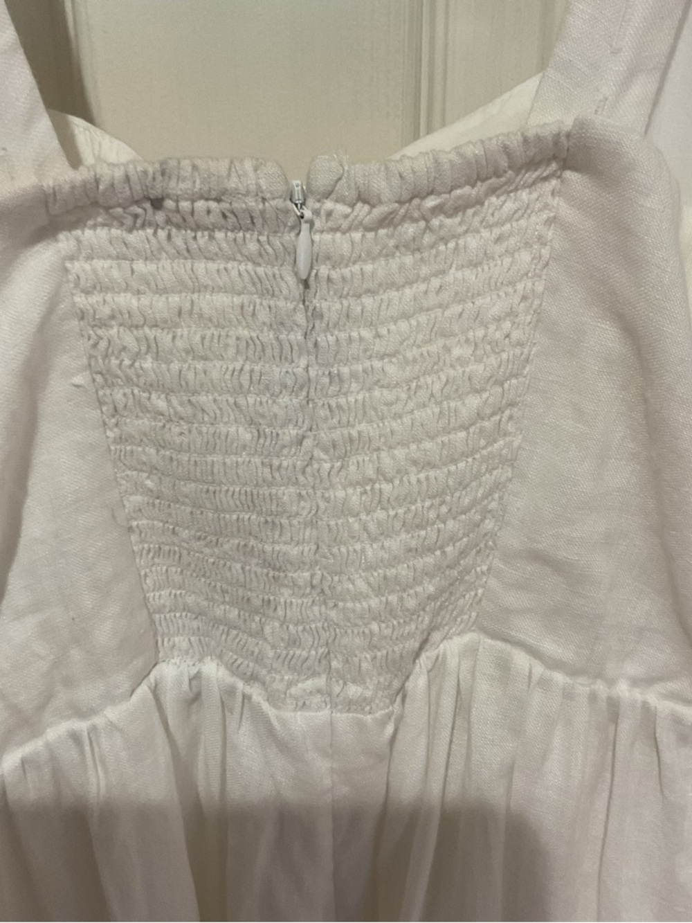 Quince 100% European linen fit and flare midi dress white small nwt pockets - Picture 5 of 8